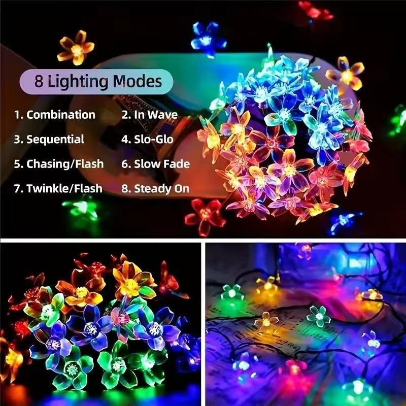 Silicone Flower String Lights - 14 LED